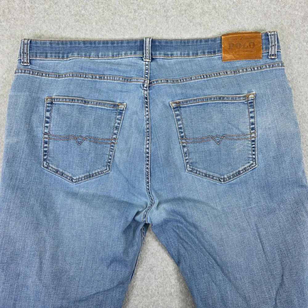 Polo Ralph Lauren Simon Jeans Men's 42/29 Light Wash Blue Straight‎ Leg Denim